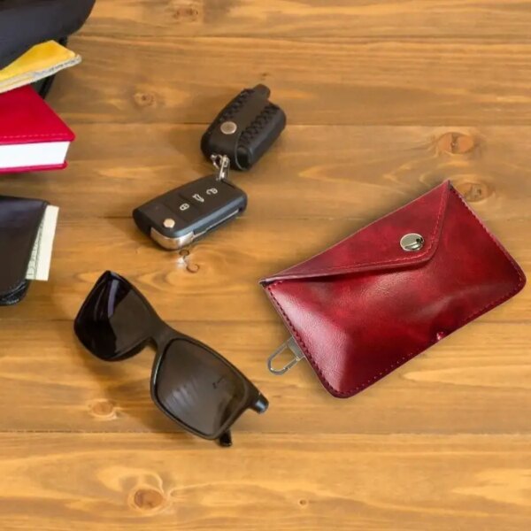 portefeuille rfid Étui en cuir PU pour bloqueur de Signal de clé de voiture