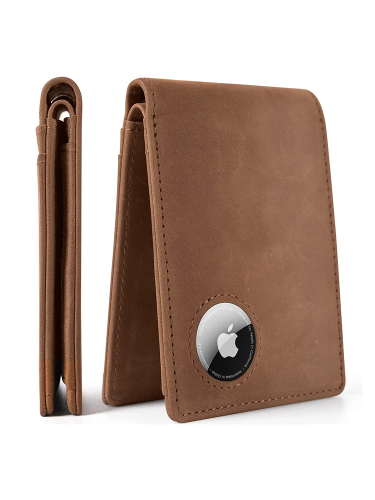 porte carte rfid AirTag rétro minimaliste pour hommes