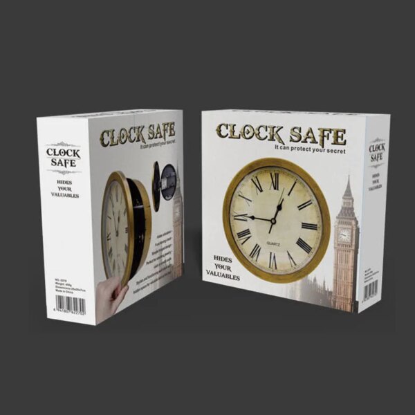 Horloge murale coffre-fort secret – Boîte de rangement cachée