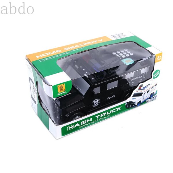 Tirelire électrique enfant camion de police – Coffre-fort secret ludique