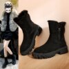 Bottes de neige femme en daim à plateforme - Chaudes, confortables, mode hiver