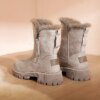 Bottes de neige femme en daim à plateforme - Chaudes, confortables, mode hiver