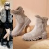Bottes de neige femme en daim à plateforme - Chaudes, confortables, mode hiver