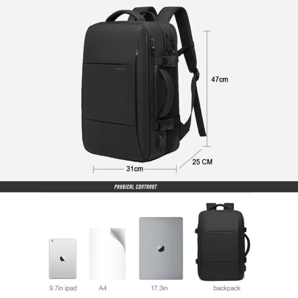 Sac a dos antivol de voyage pour hommes, Business, esthétique, école, extensible, USB