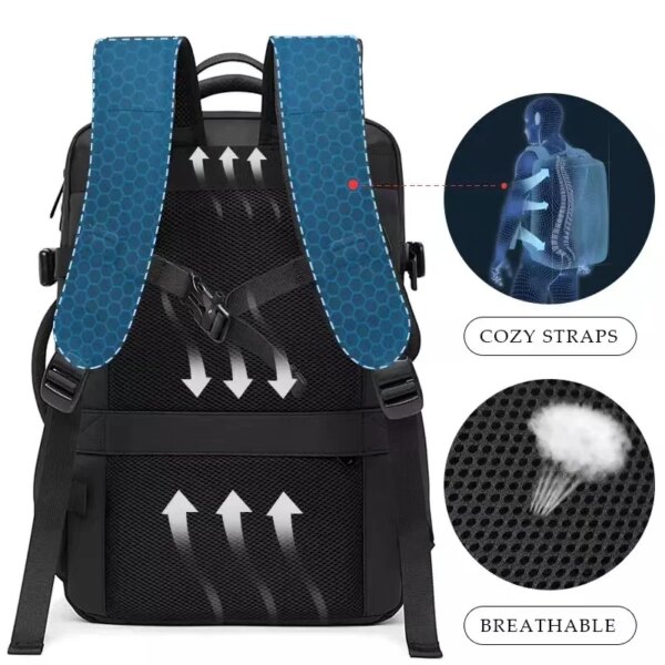 Sac a dos antivol de voyage pour hommes, Business, esthétique, école, extensible, USB