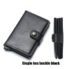 porte carte rfid de crédit en cuir et Fiber de carbone pour homme et femme