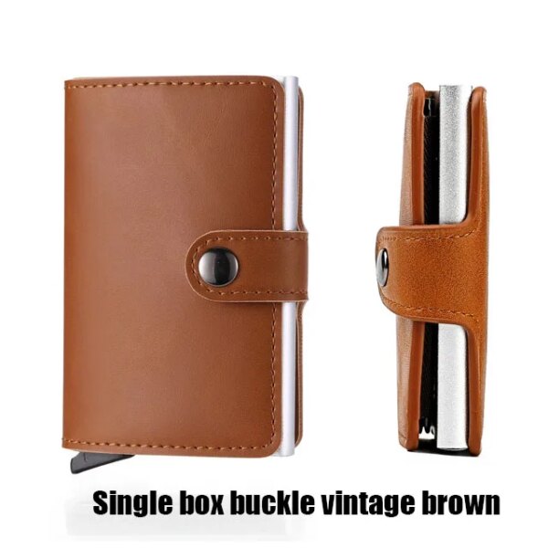 porte carte rfid de crédit en cuir et Fiber de carbone pour homme et femme