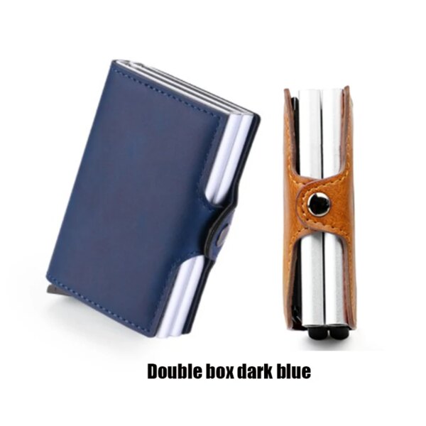 porte carte rfid de crédit en cuir et Fiber de carbone pour homme et femme