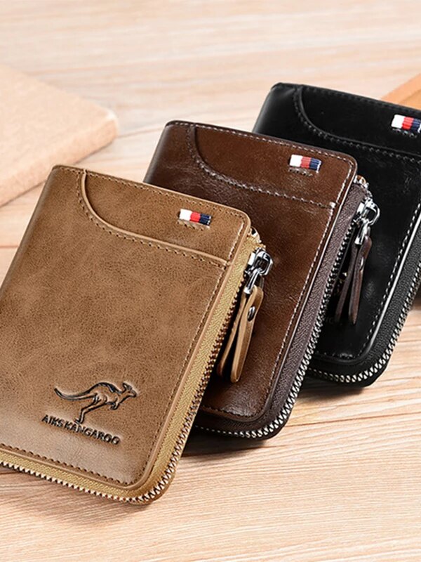 portefeuille rfid en cuir pour hommes, porte-cartes de visite