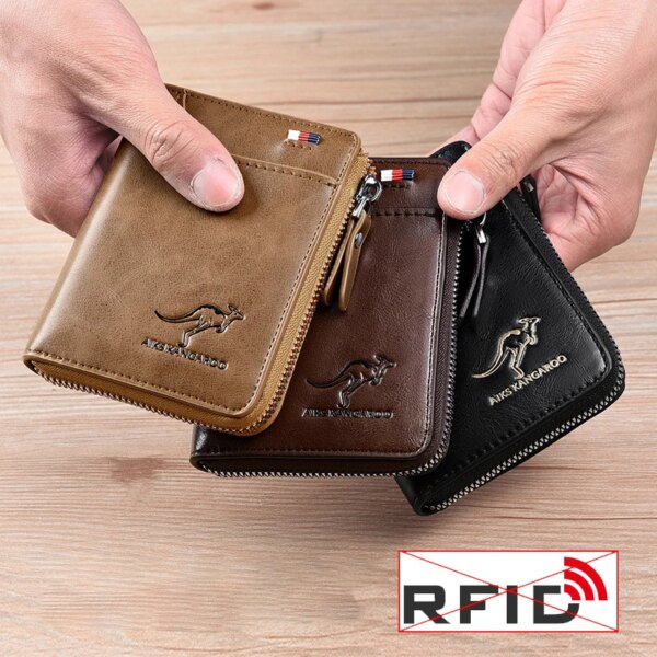portefeuille rfid en cuir pour hommes, porte-cartes de visite