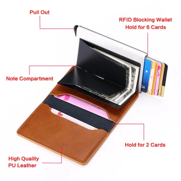 portefeuille rfid Intelligent Anti-vol en Cuir PU pour Homme et Femme