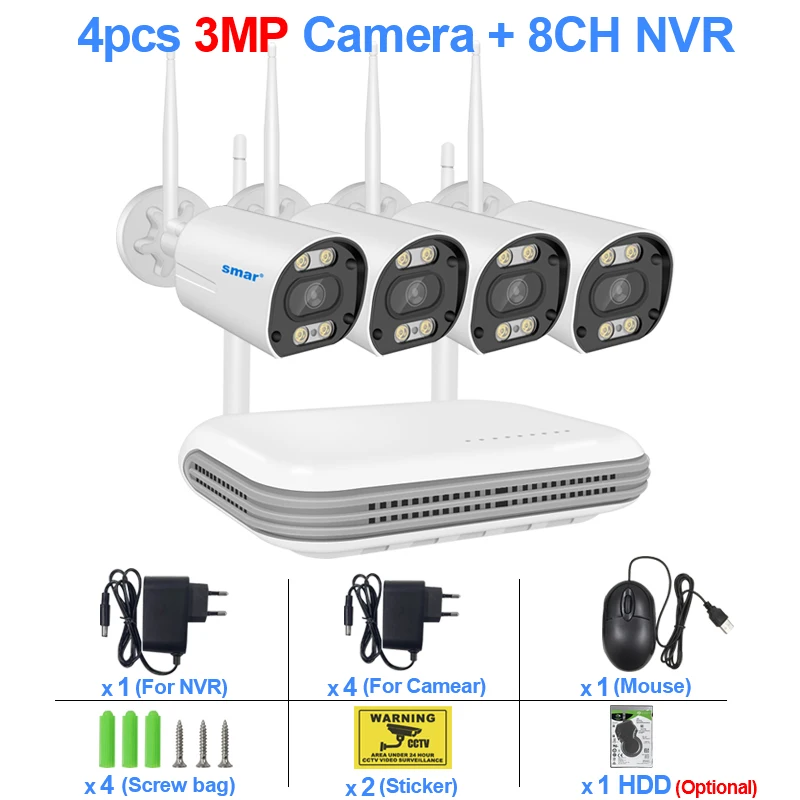 8CH NVR 4 Cams 3MP