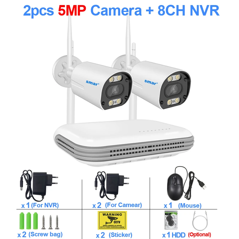 8CH NVR 2 Cams 5MP