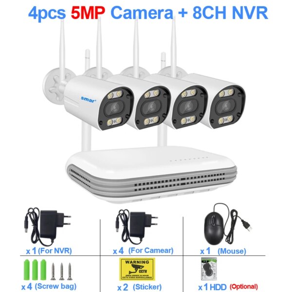1709-c9c4e2.jpg Smar Kit de Caméra de Surveillance Extérieure avec Wifi, Système de Sécurité sans Fil