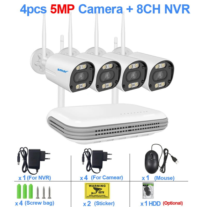 8CH NVR 4 Cams 5MP