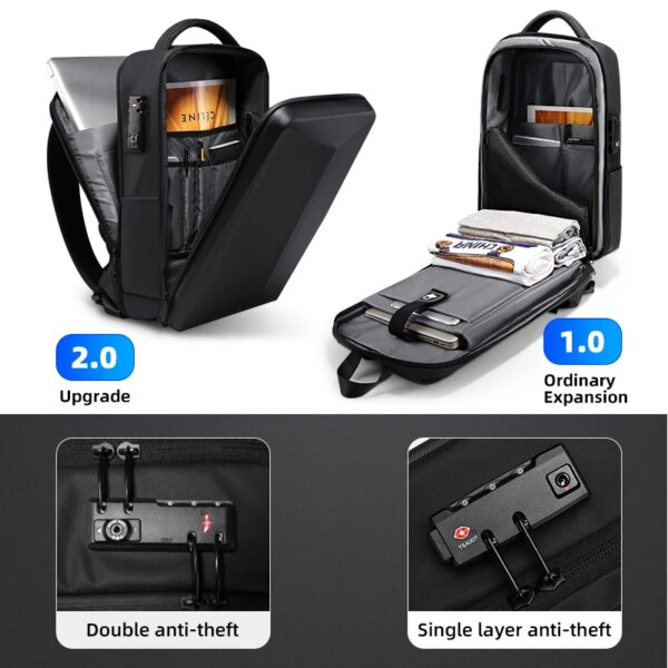 Sac a dos antivol  multifonction série coque rigide pour hommes, Anti-vol