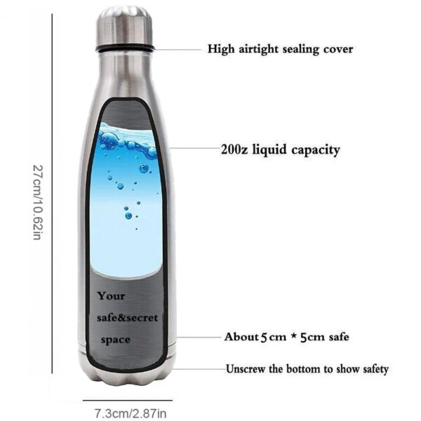 coffre fort secret Déviation bouteille d'eau Portable de 750ml