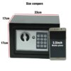 mini coffre fort numérique en acier, Mini coffre-fort ménager avec clé