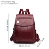 Sac Antivol à dos de grande capacité en cuir souple pour femmes, sac de voyage antivol