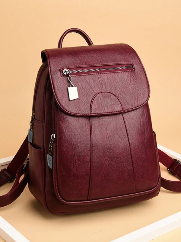 Sac Antivol à dos de grande capacité en cuir souple pour femmes, sac de voyage antivol