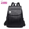 Sac Antivol à dos de grande capacité en cuir souple pour femmes, sac de voyage antivol