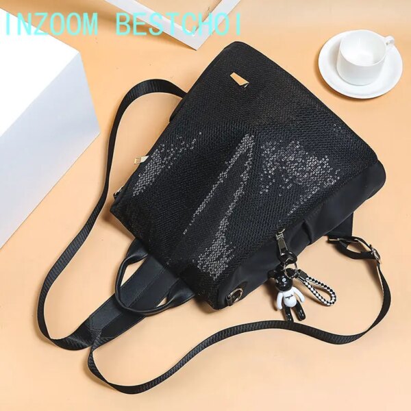 2565-31dcd2.jpg Sac a dos antivol à paillettes pour femme, cartable antivol, Version coréenne d'oxford