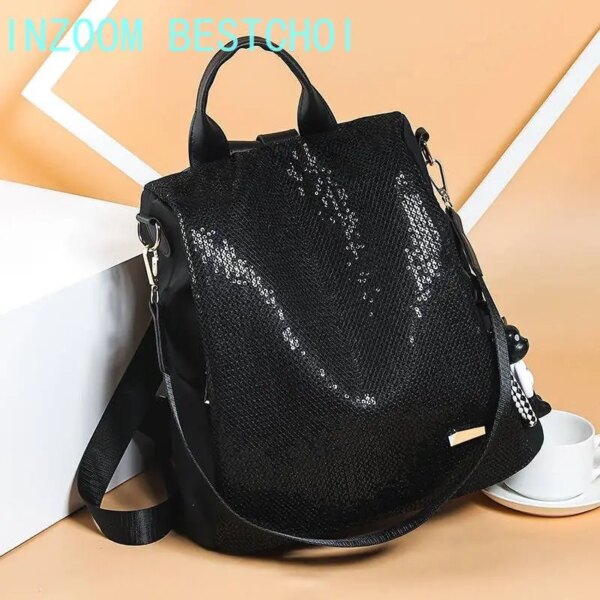 2565-7df247.jpg Sac a dos antivol à paillettes pour femme, cartable antivol, Version coréenne d'oxford
