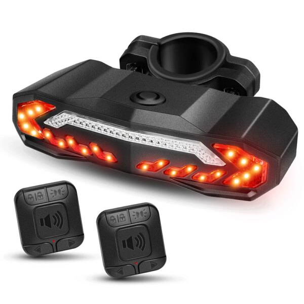 antivol velo Anti-vol, alarme de feu arrière de vélo Rechargeable par USB LED