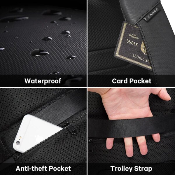 Sac a dos antivol étanche pour hommes et femmes, pour ordinateur portable 15.6 pouces