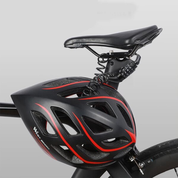 antivol velo Chaîne de câble de vélo en acier, verrou de sécurité à mot de passe à 4 chiffres