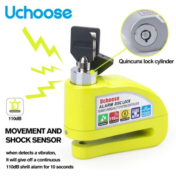 antivol moto Verrouillage d'alarme de frein de disque de roue de Scooter