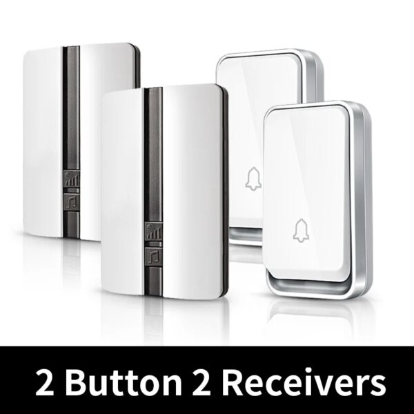 sonnette sans fil exterieur etanche IP44 distant bouton d'auto-alimentation sans pile