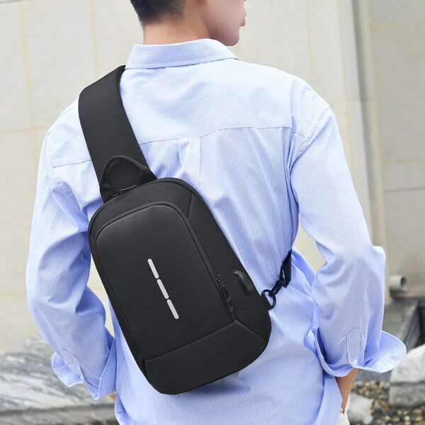 Sac a dos antivol Bandoulière Imperméable avec Prise USB pour Homme