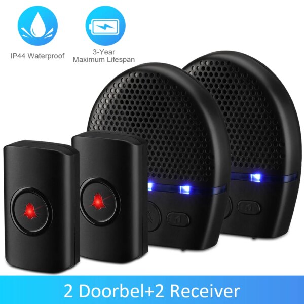 3828-a22eb7.jpg sonnette sans fil exterieur étanche, portée 300M, télécommande extérieure sans fil