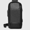 Sac à bandoulière étanche pour hommes, sac à bandoulière USB pour hommes