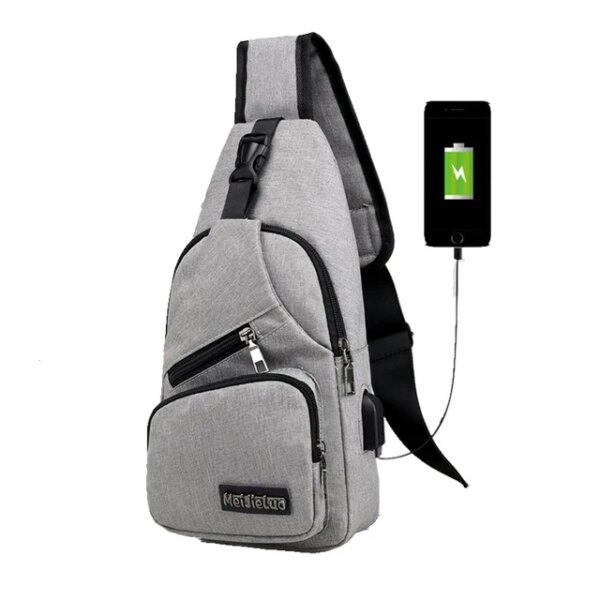 Sac à bandoulière étanche pour hommes, sac à bandoulière USB pour hommes