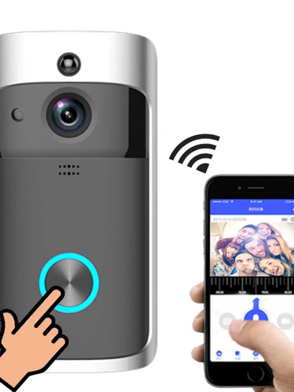 sonnette video sans fil intelligent sans fil V5 avec Vision nocturne 1080P