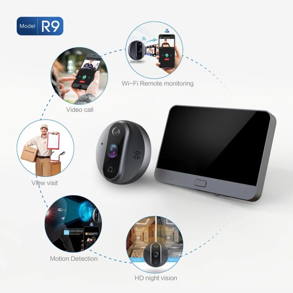 sonnette video sans fil smart WiFi sonnette de porte avec caméra 1080P/120 °