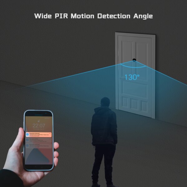 sonnette video sans fil de porte intelligente Tuya, avec caméra 720P/140