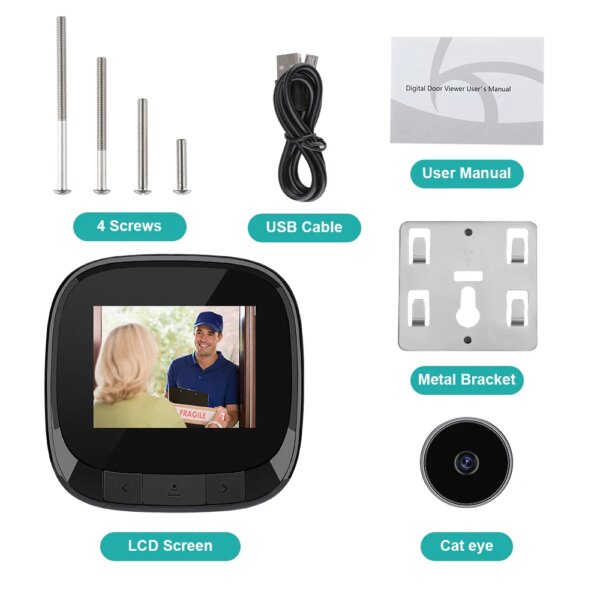 4571-3ad9b6.jpg sonnette video sans fil numérique LCD 2.4 pouces, 90 °