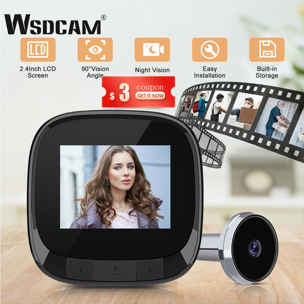 sonnette video sans fil numérique LCD 2.4 pouces,  - Sonnette video sans fil chez corse-securite.fr