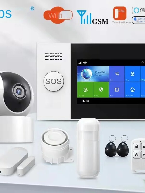 alarme Système d'Alarme de Sécurité Domestique Sans Fil, Comporte le WiFi