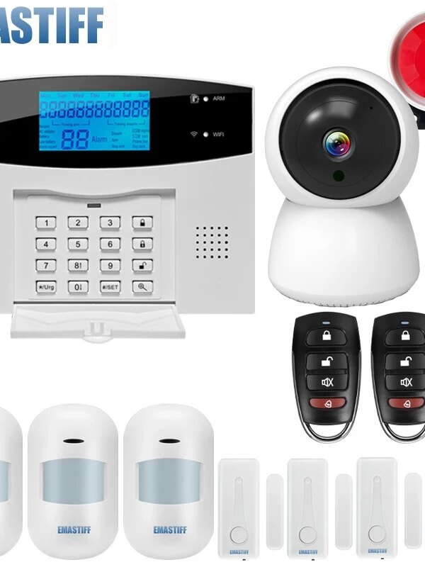 5018-4a1cbc.jpg alarme Système d'alarme de sécurité domestique filaire sans fil, 433mhz