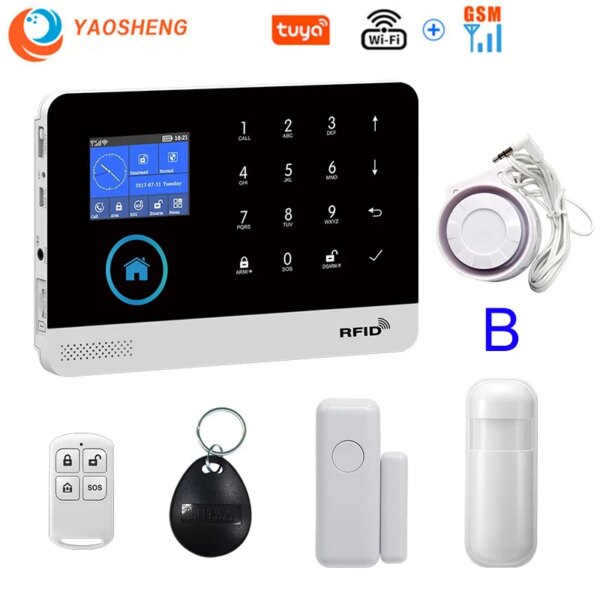 alarme Système de sécurité domestique sans fil, wi-fi, GSM, 433MHz