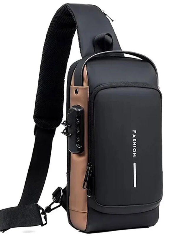Sac antivol à bandoulière USB antivol multifonction pour homme