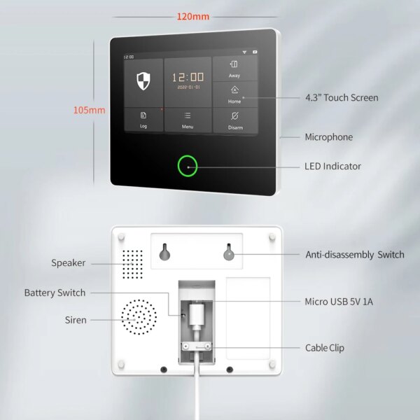 5348-20272d.jpg alarme – système d'alarme domestique sans fil, wi-fi SecPanel 5