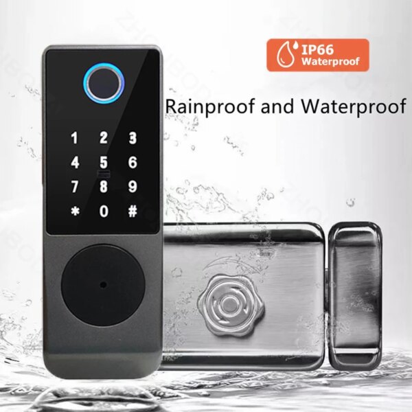 6222-be606f.jpg serrure porte intelligente de porte extérieure, Double serrure à empreintes digitales étanche