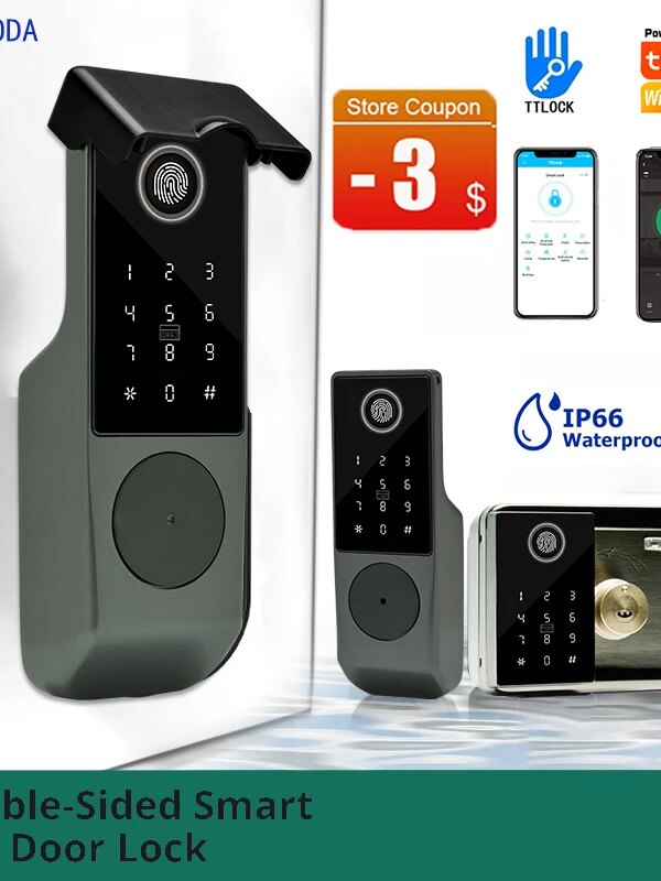 6222-dbbcf2.jpg serrure porte intelligente de porte extérieure, Double serrure à empreintes digitales étanche