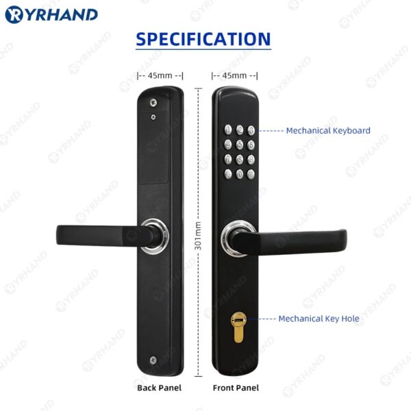 serrure porte Verrou mécanique en acier inoxydable