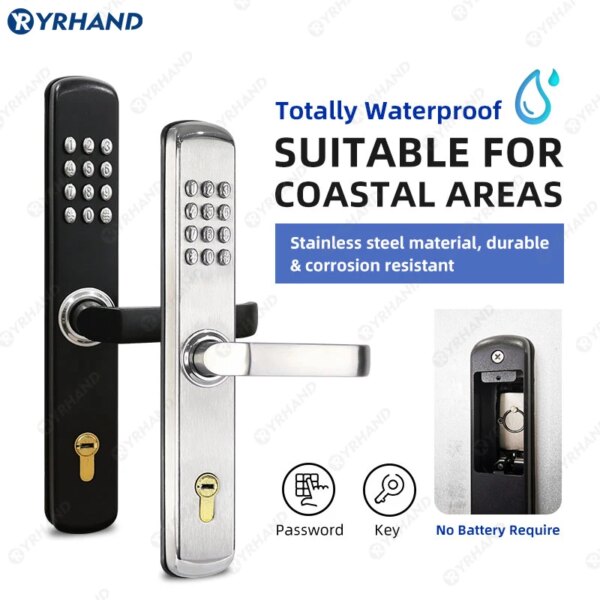 serrure porte Verrou mécanique en acier inoxydable